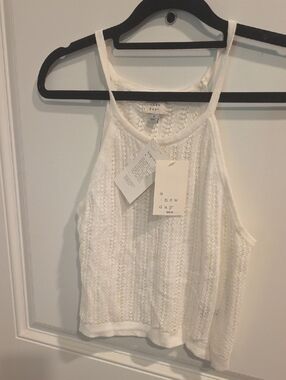A New Day Cream Knit Halter Tank Top